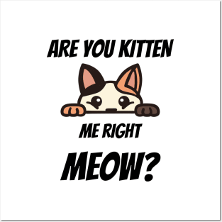 Are You Kitten Me Right Meow T-shirt Posters and Art